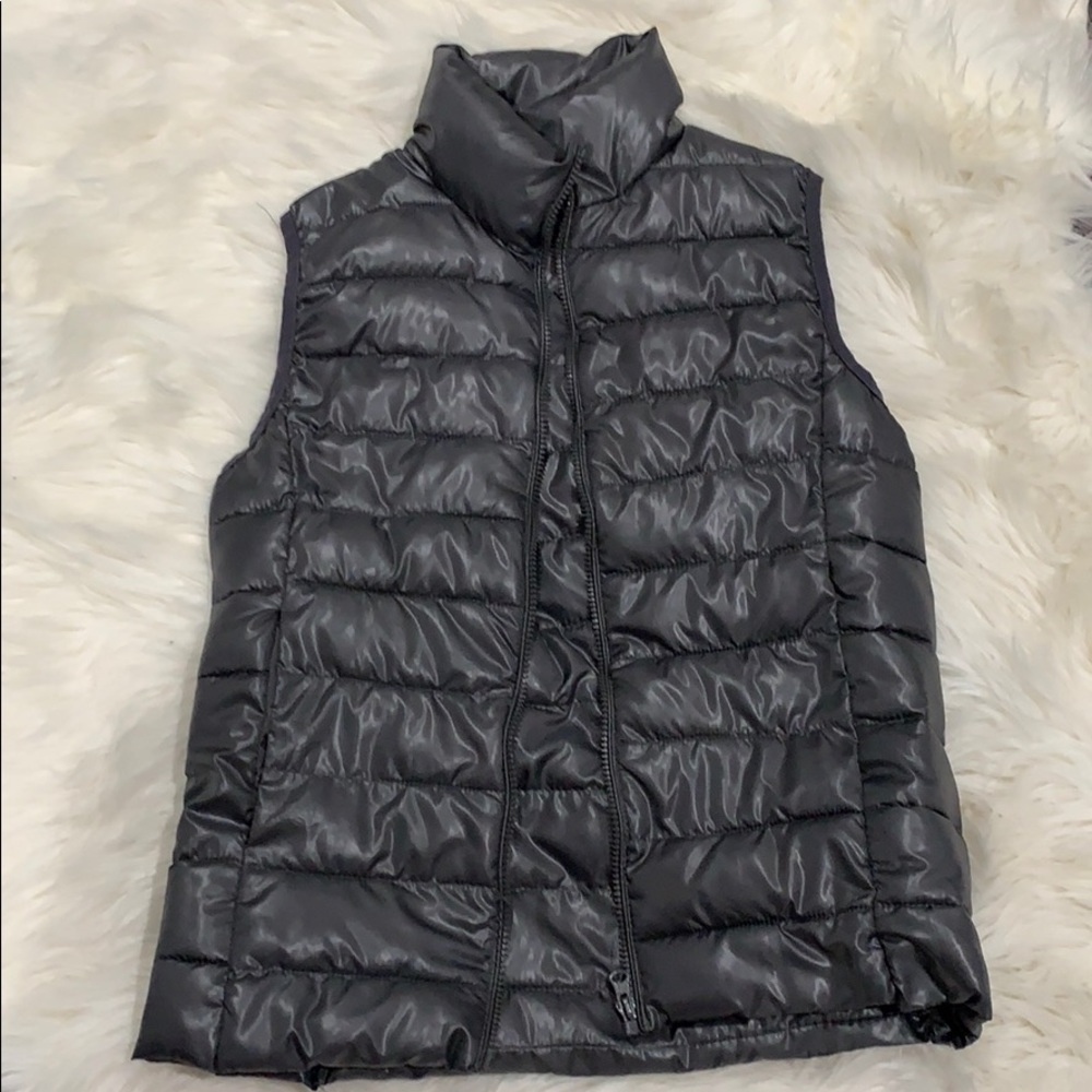 Silver puffer vest